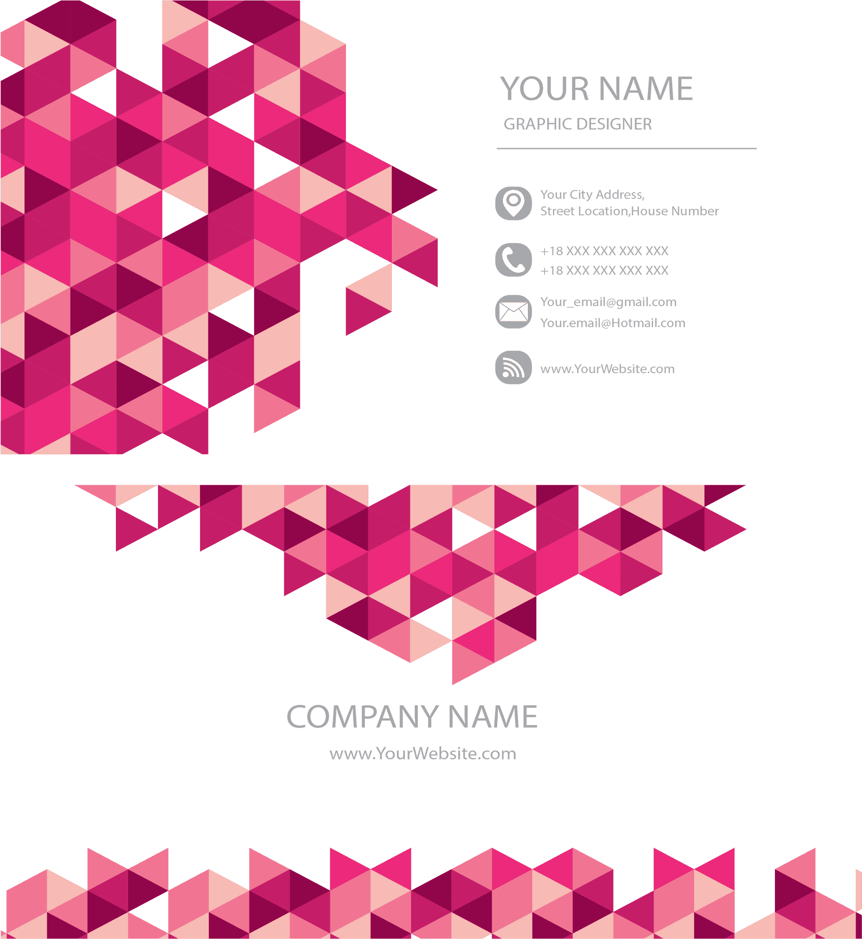 Abstract Geometric Business Card Design PNG