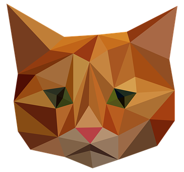 Abstract Geometric Cat Art PNG