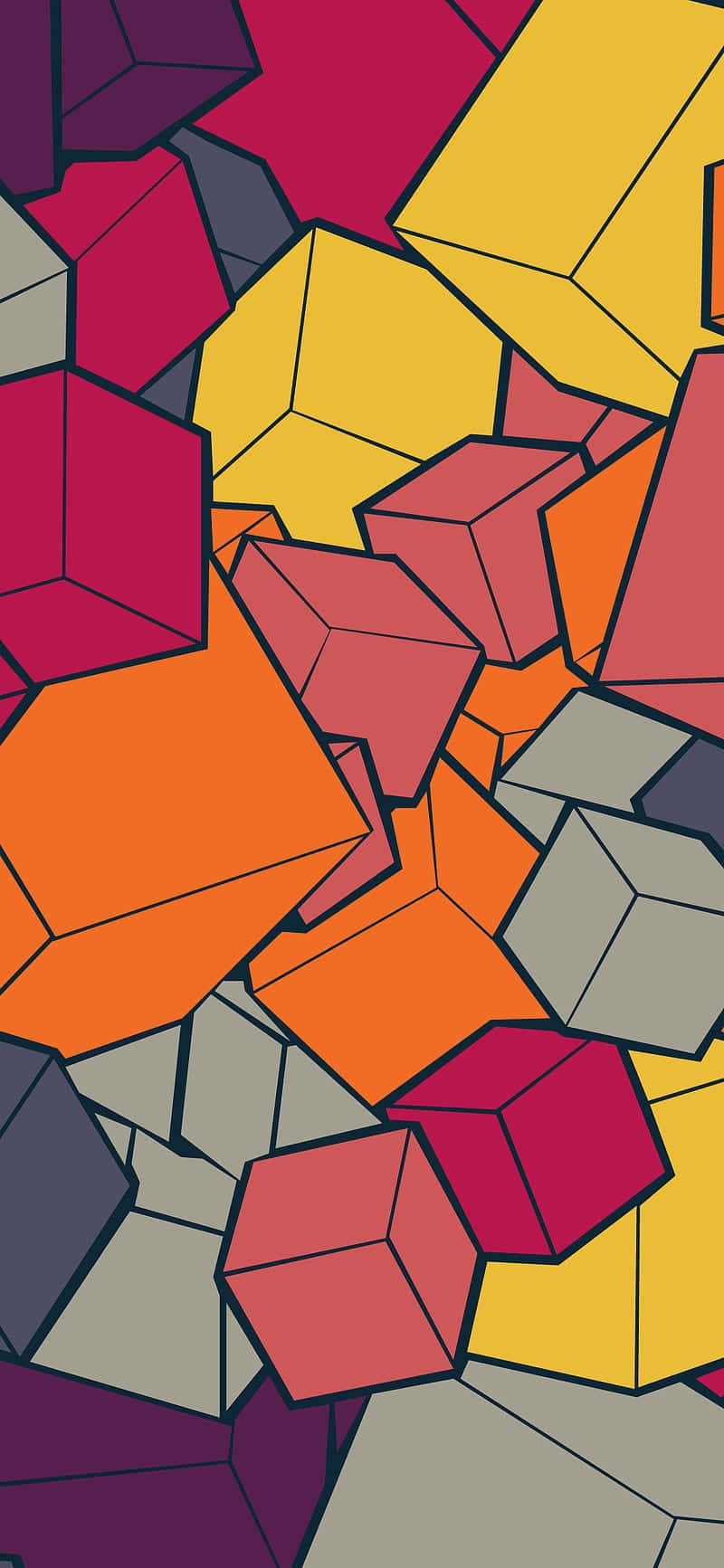 Abstract Geometric Cubism Artwork Wallpaper