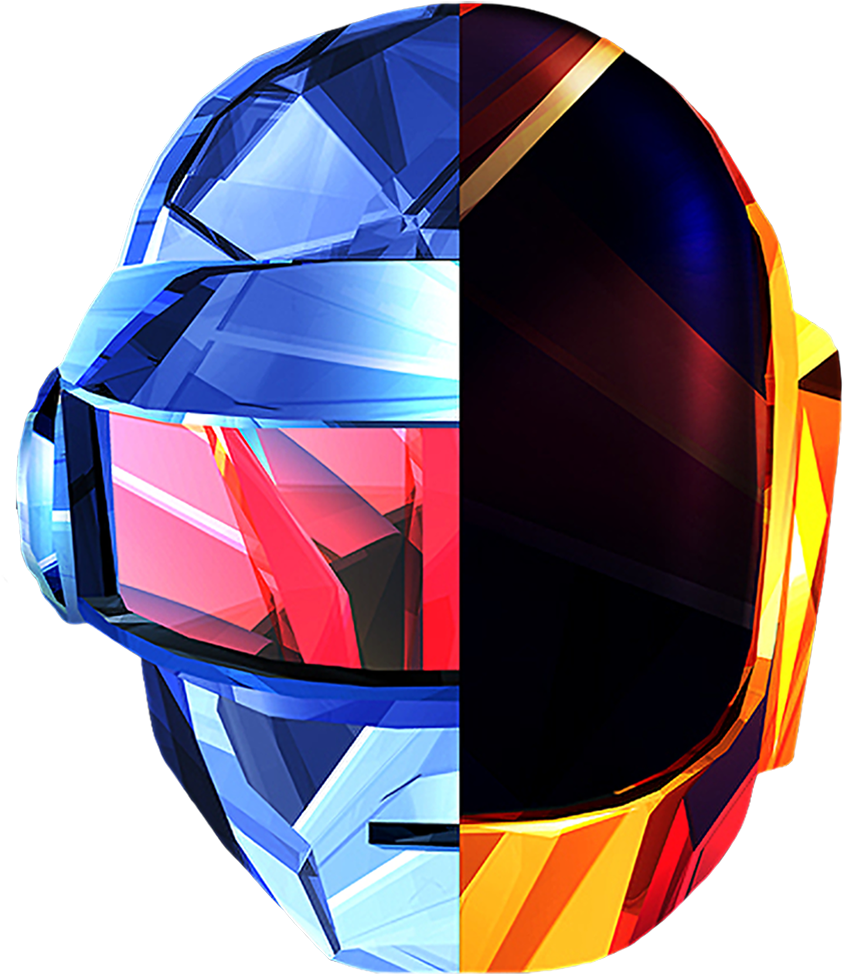 Abstract Geometric Daft Punk Helmet PNG