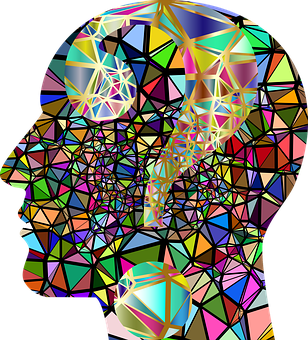 Abstract Geometric Head Profile PNG