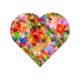 Abstract Geometric Heart Design PNG