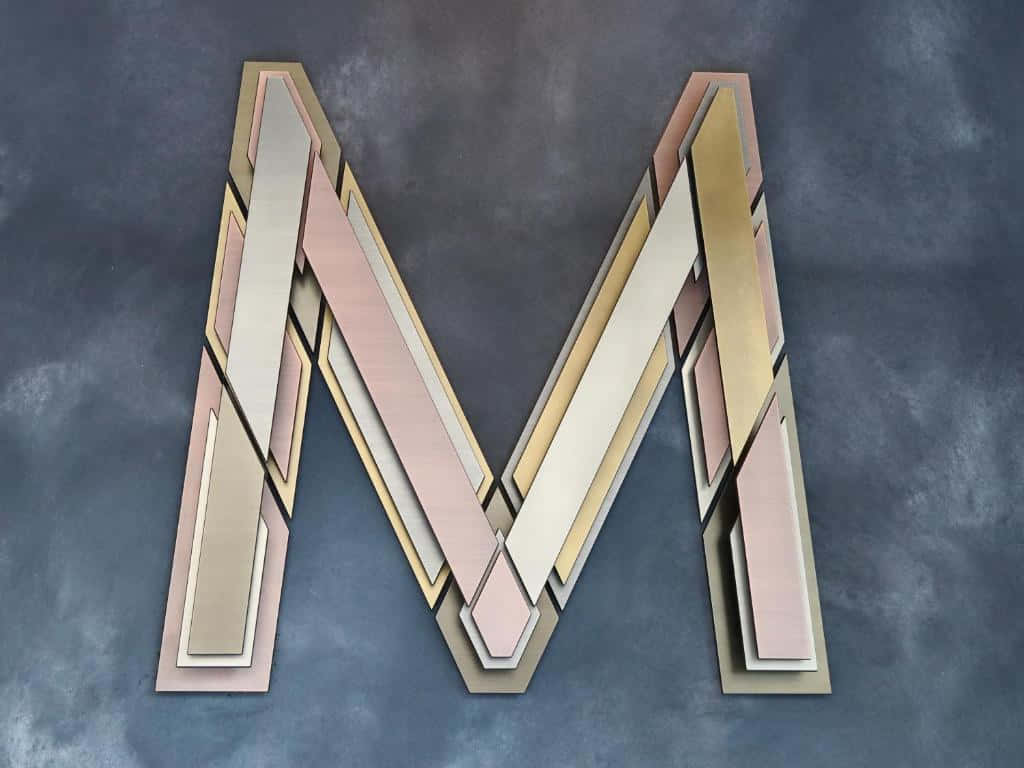 Abstract Geometric M Letter Art Wallpaper
