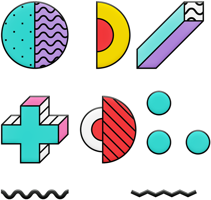 Abstract Geometric Shapes Collection PNG