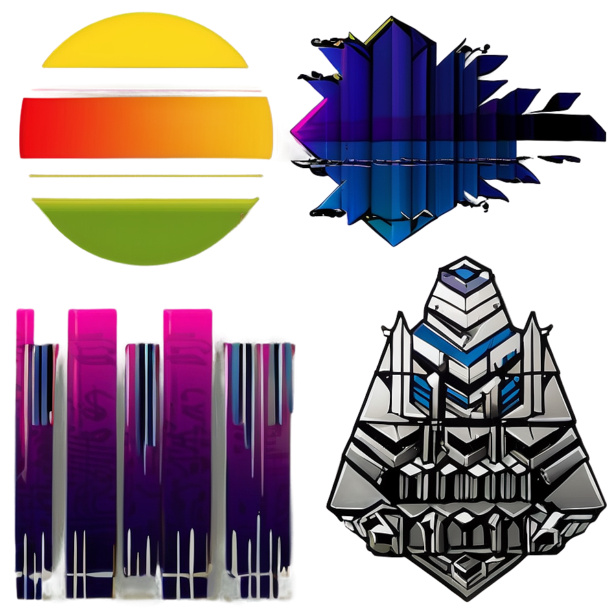 Abstract Geometric Shapes Vector Art PNG