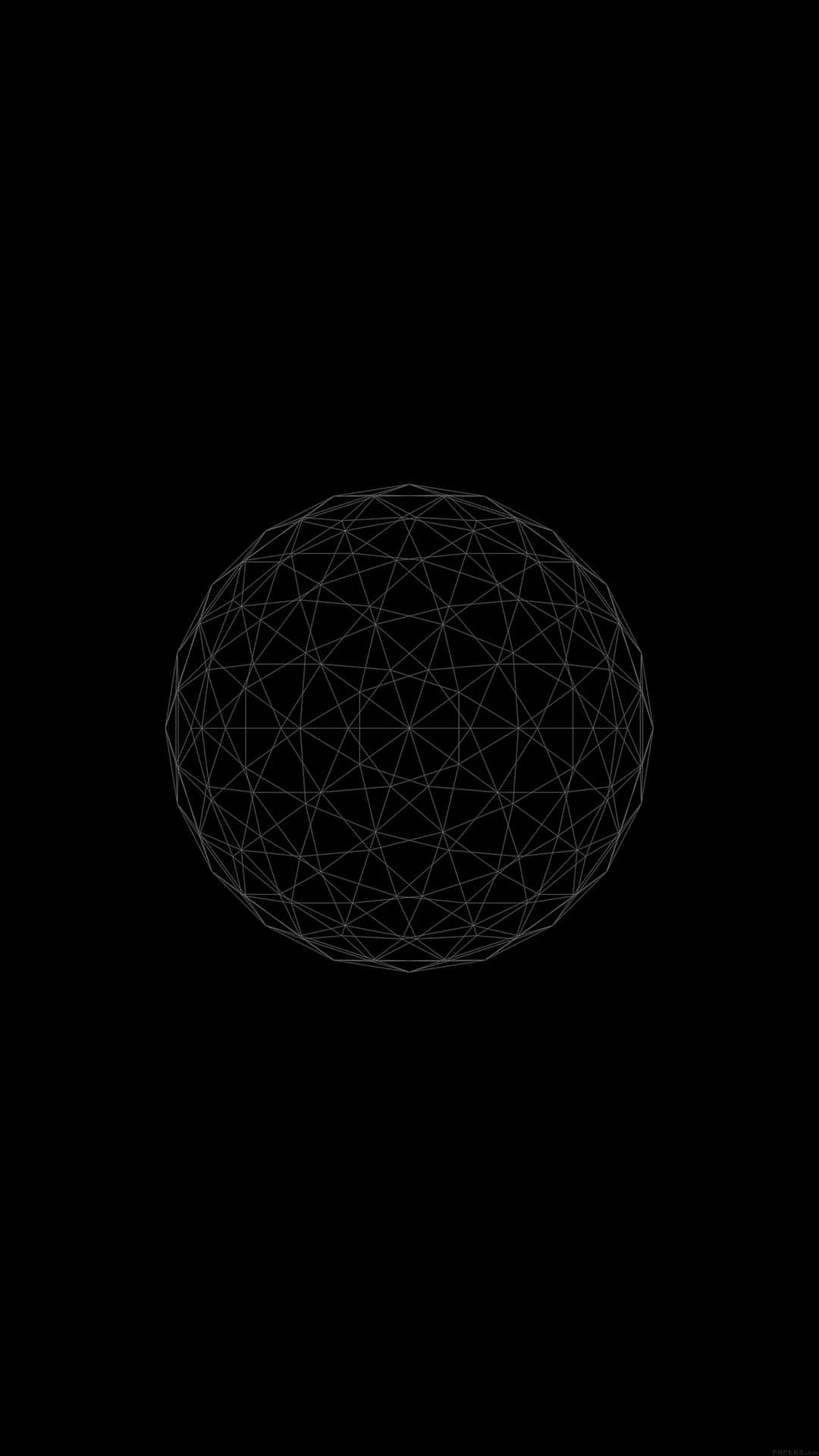 Abstract Geometric Sphere Black Background Wallpaper
