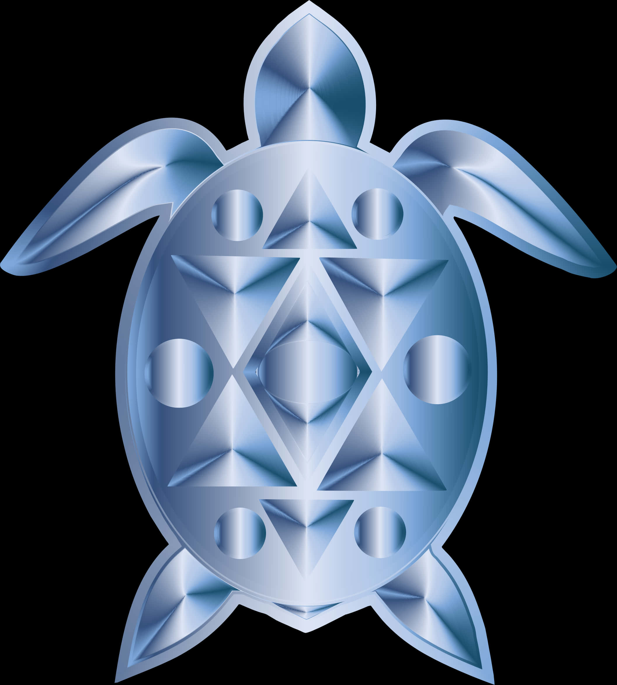 Abstract Geometric Turtle Design PNG