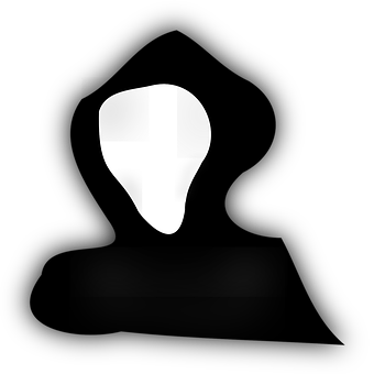 Abstract Ghost Iconon Black Background PNG