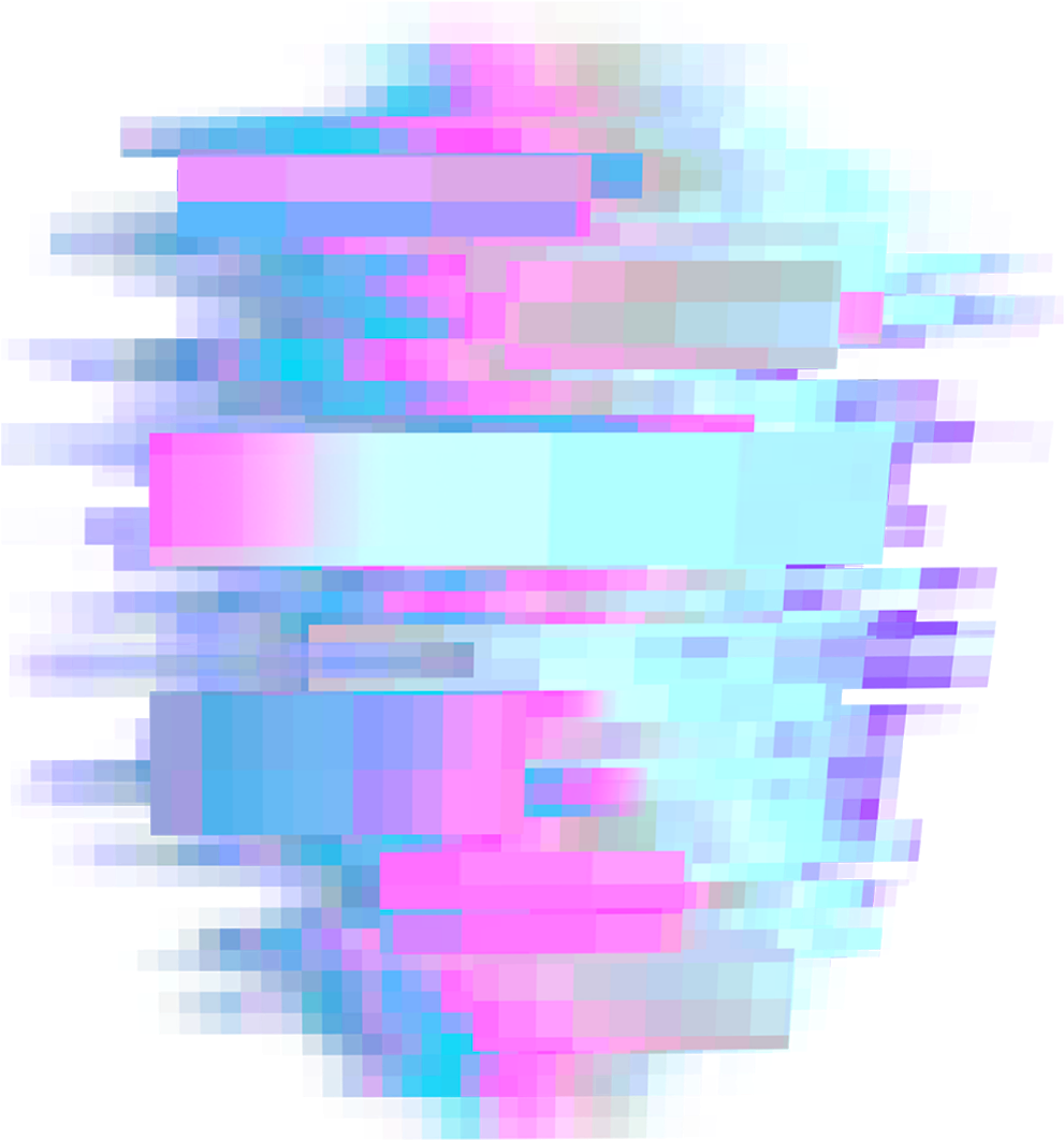 Abstract Glitch Art Portrait PNG