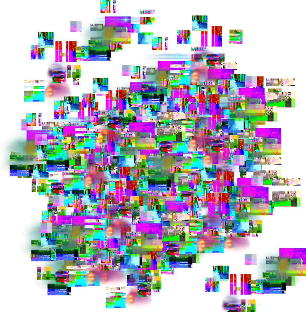 Abstract Glitch Artwork Composition PNG