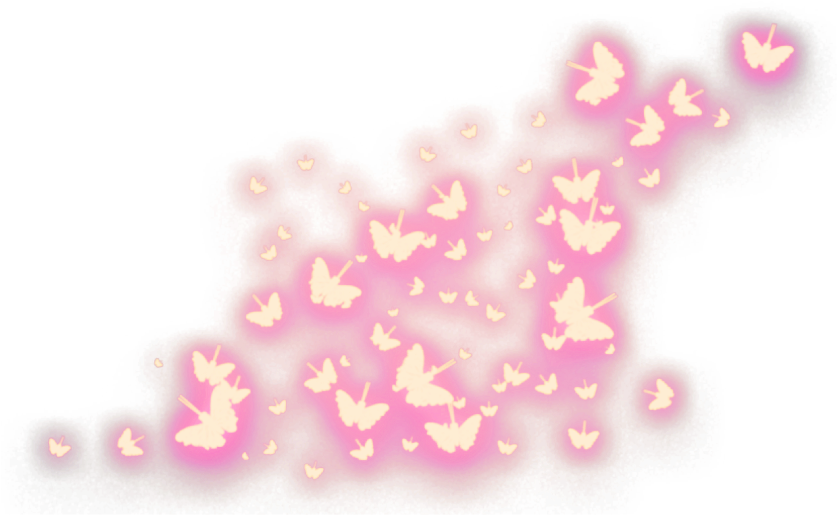 Abstract Glowing Butterflies Effect PNG