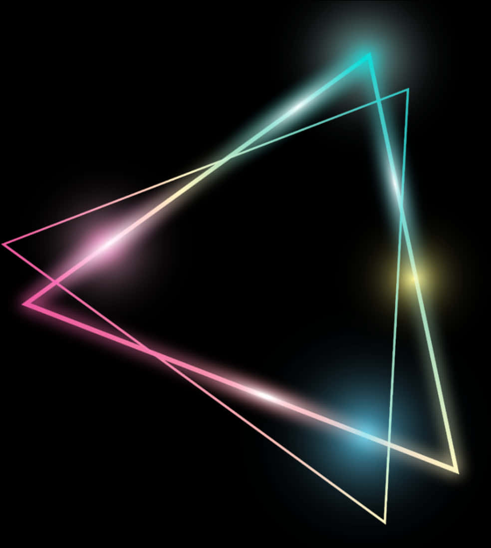 Abstract Glowing Triangular Design PNG