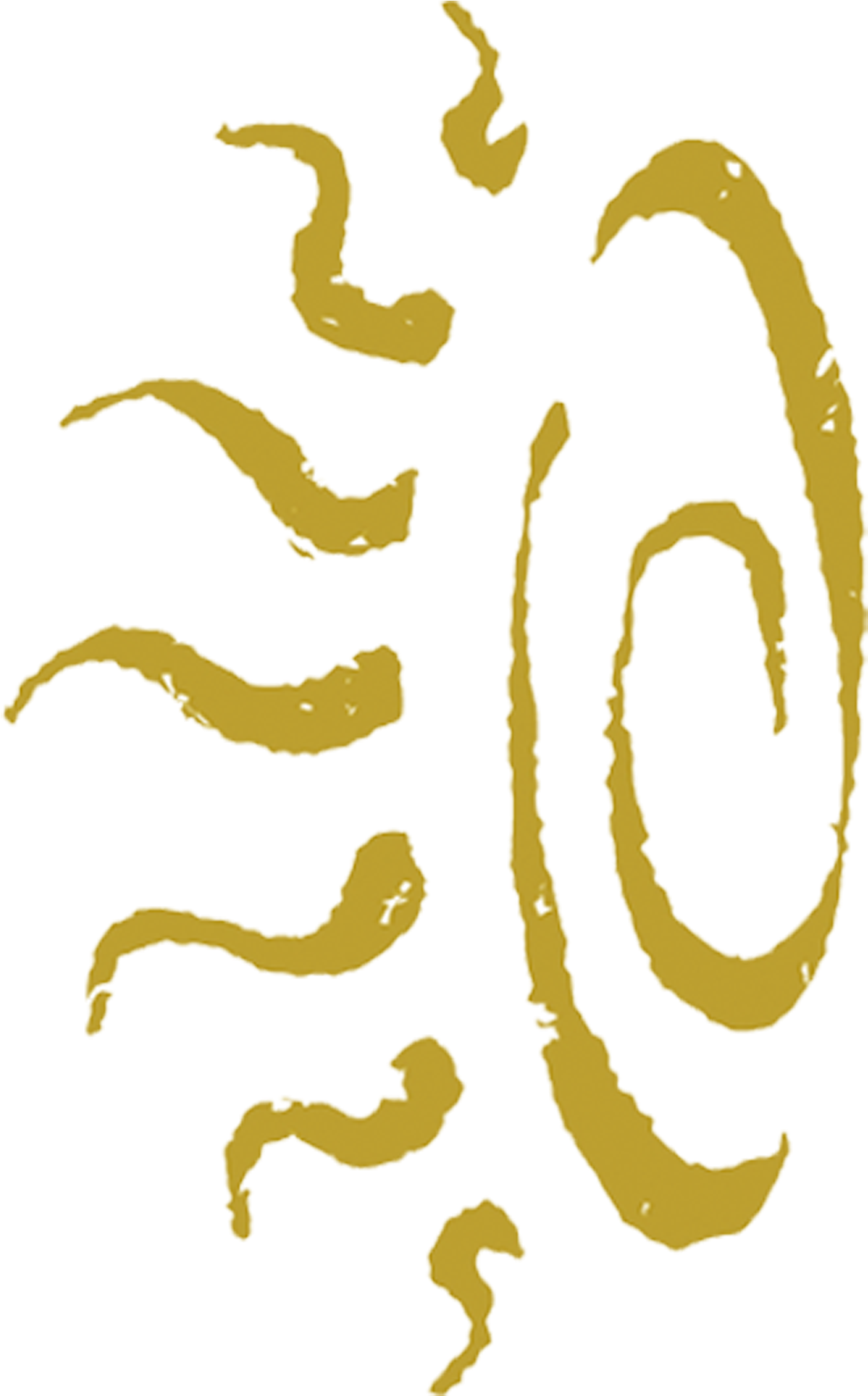 Abstract Gold Squiggleson Teal Background PNG
