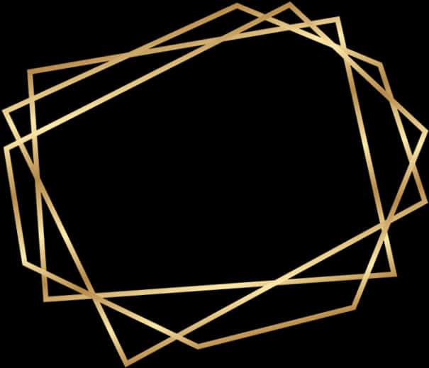 Abstract Golden Geometric Frame PNG