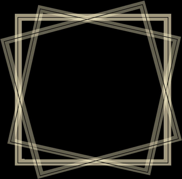 Abstract Golden Lines Frame PNG