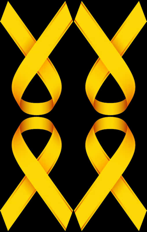 Abstract Golden Ribbon Design PNG