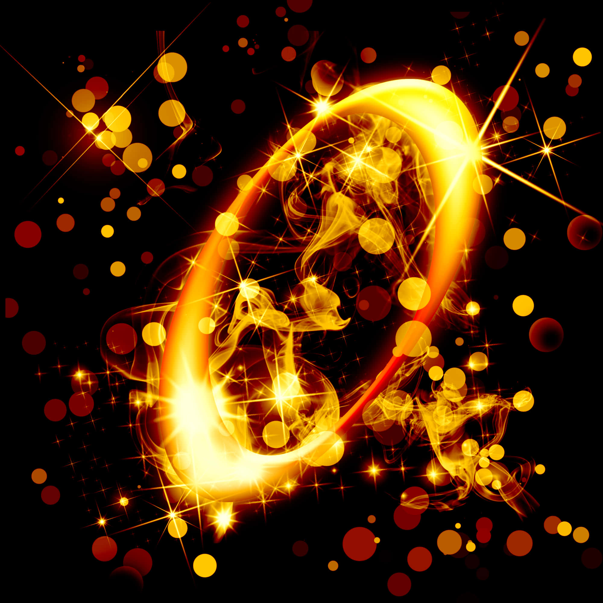 Abstract Golden Swirlsand Sparks PNG