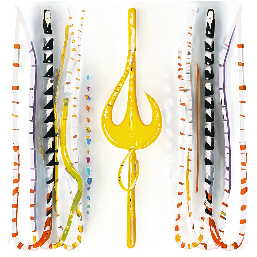 Abstract Golden Tuning Fork Art PNG