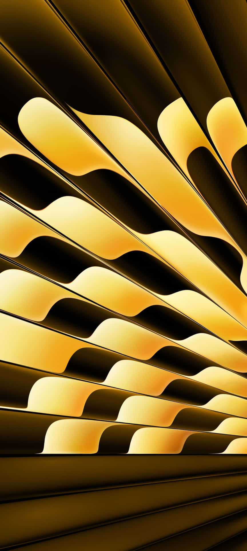 Abstract Golden Waves Background Wallpaper