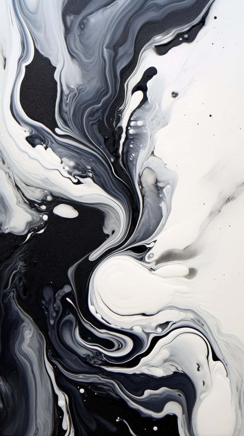 Abstract Gray White Fluid Art Wallpaper