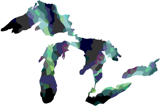 Abstract Great Lakes Map PNG