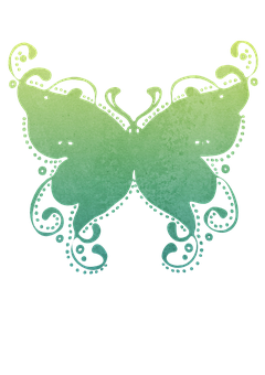 Abstract Green Butterfly Art PNG