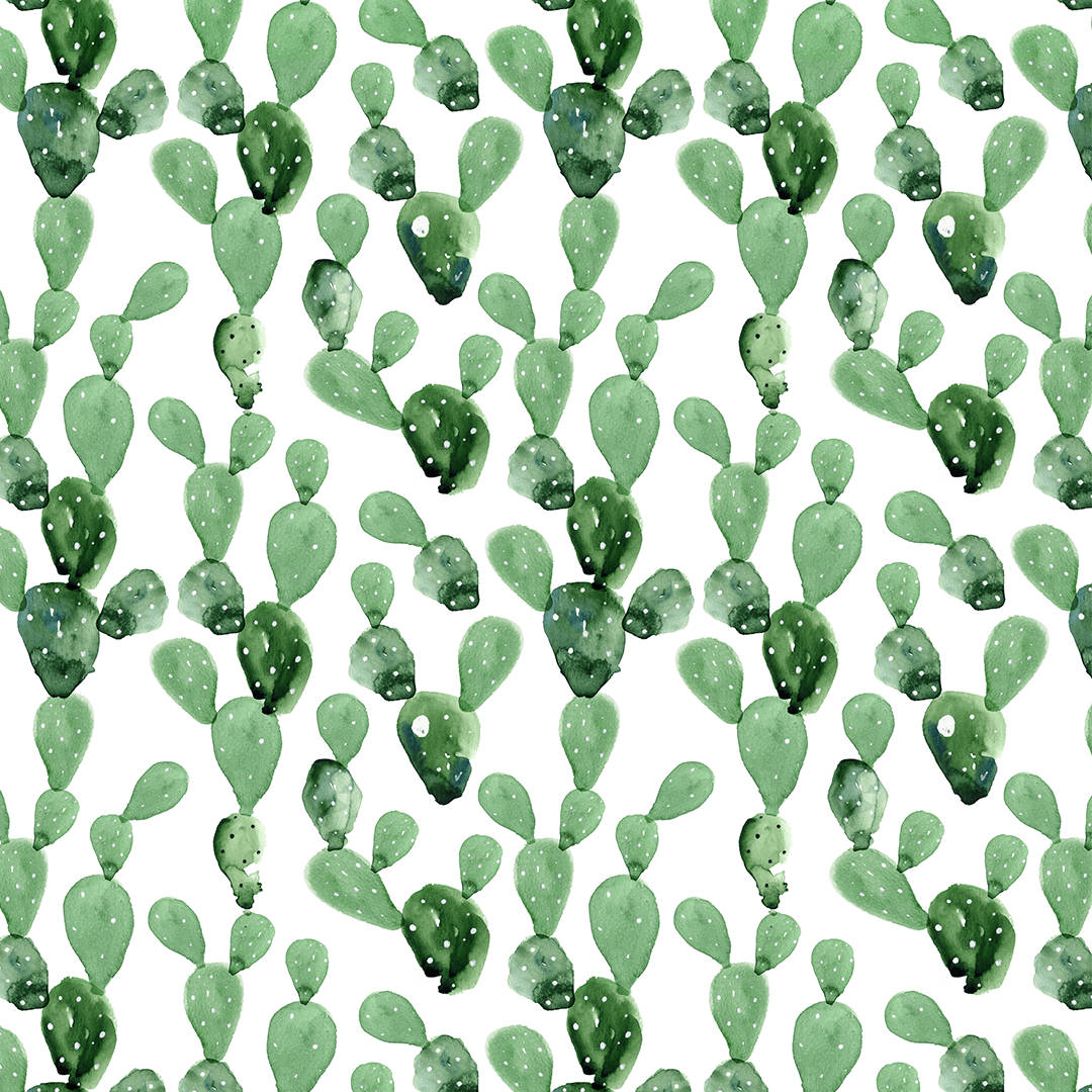 Abstract Green Cactus Pattern