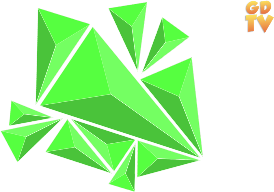 Abstract Green Crystal Shapes PNG