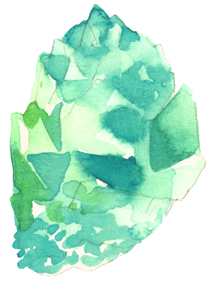 Abstract Green Crystal Watercolor PNG