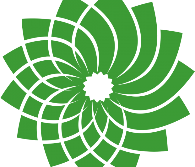 Abstract Green Flower Design PNG