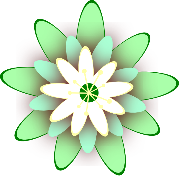 Abstract Green Flower Illustration.png PNG