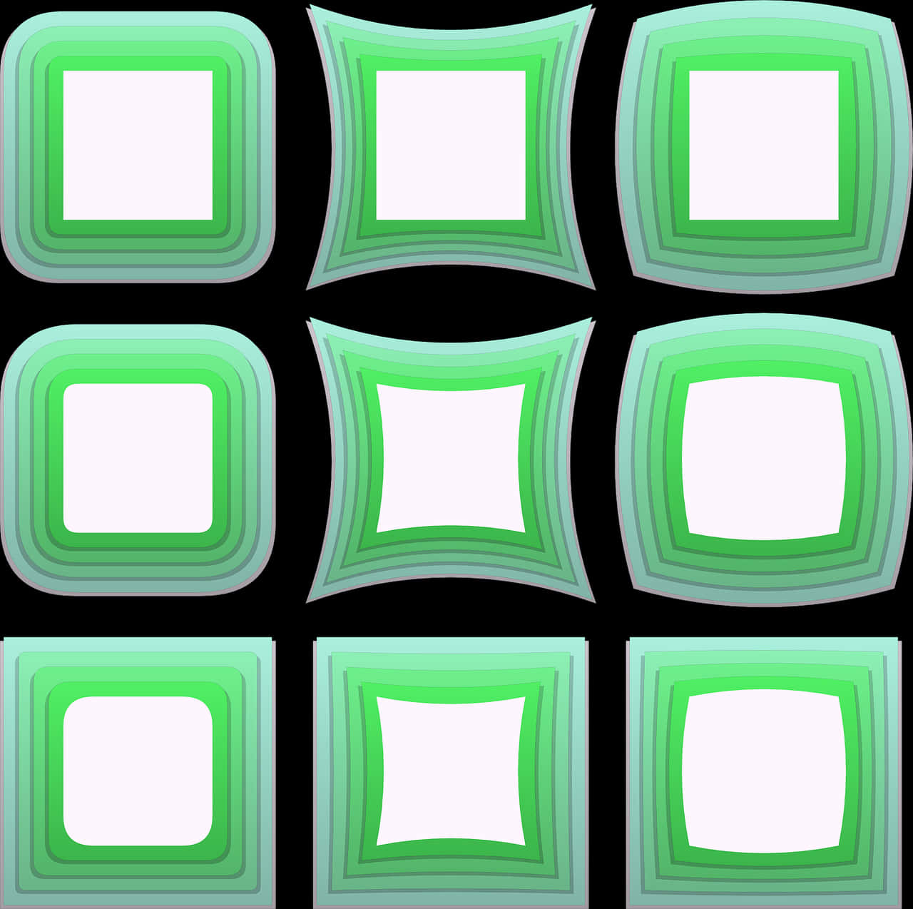 Abstract Green Frames Array PNG
