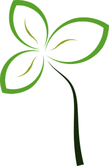 Abstract Green Leaf Design PNG