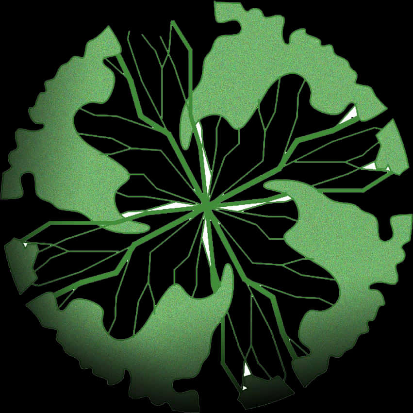 Abstract Green Leaf Pattern PNG