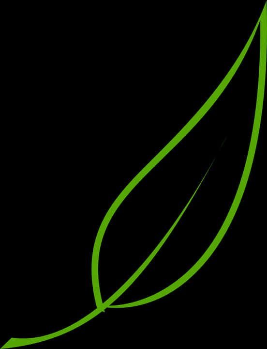 Abstract Green Leaf Vector Art PNG