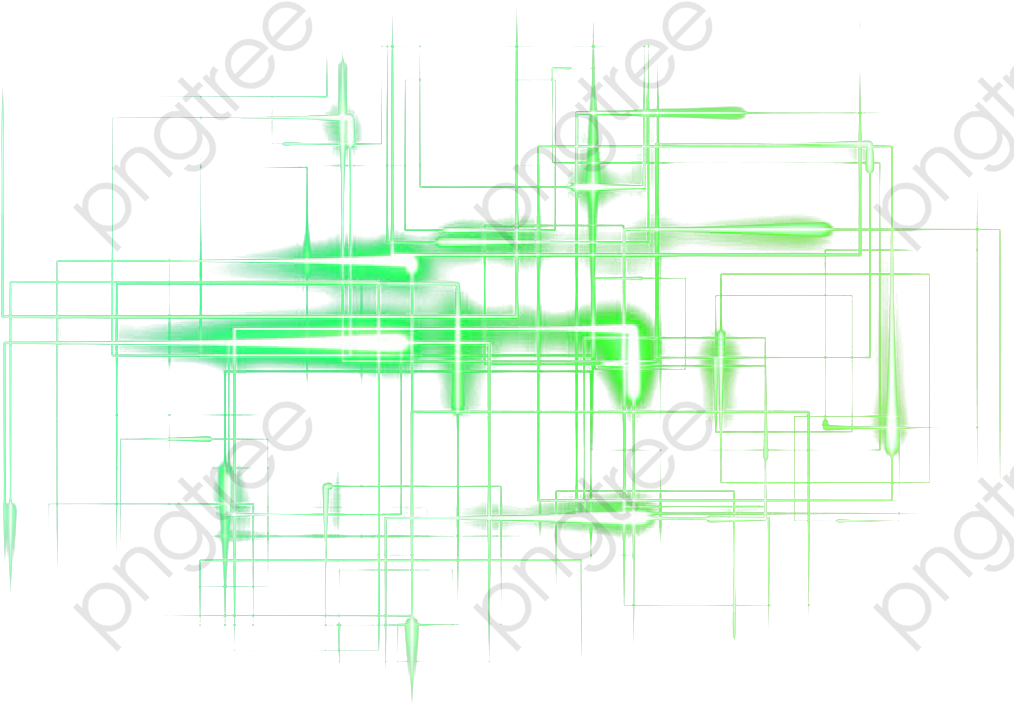 Abstract Green Neon Lines PNG
