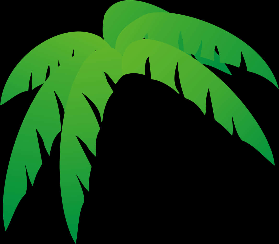 Abstract Green Palm Leaves Graphic PNG