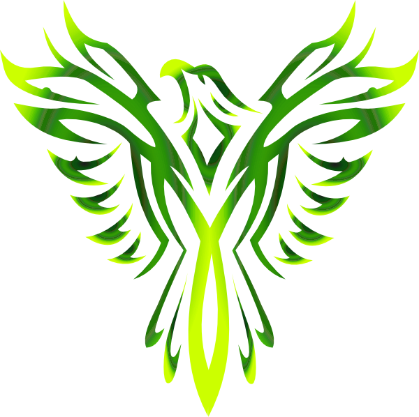 Abstract Green Phoenix Design PNG