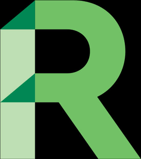 Abstract Green R Letter Design PNG