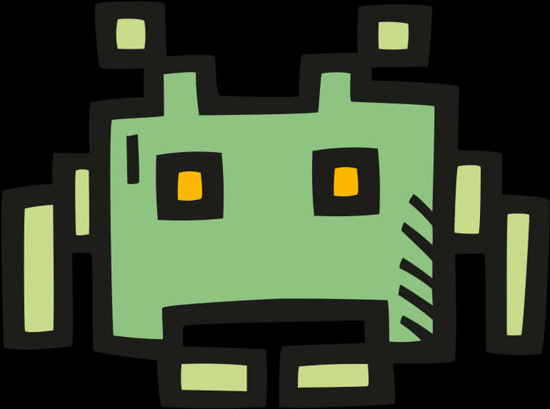 Abstract Green Robot Head PNG
