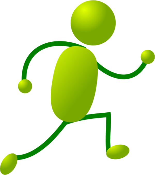 Abstract Green Running Figure PNG