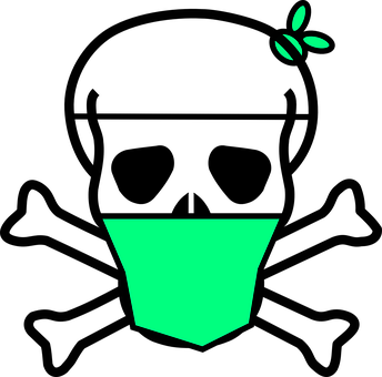Abstract Green Skull Illusion PNG