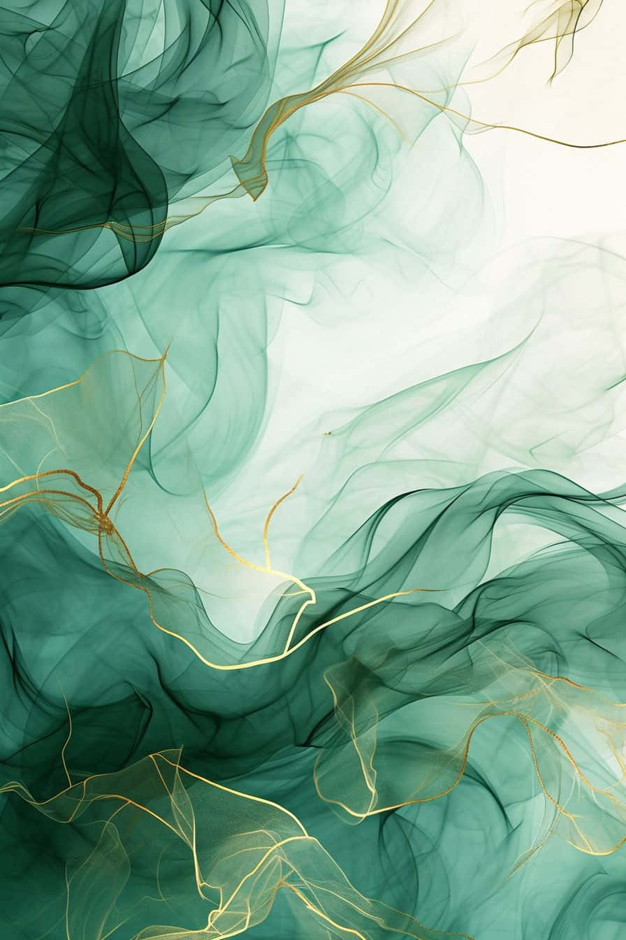 Abstract Green Smoke Art Wallpaper