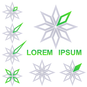 Abstract Green Star Logo Design PNG