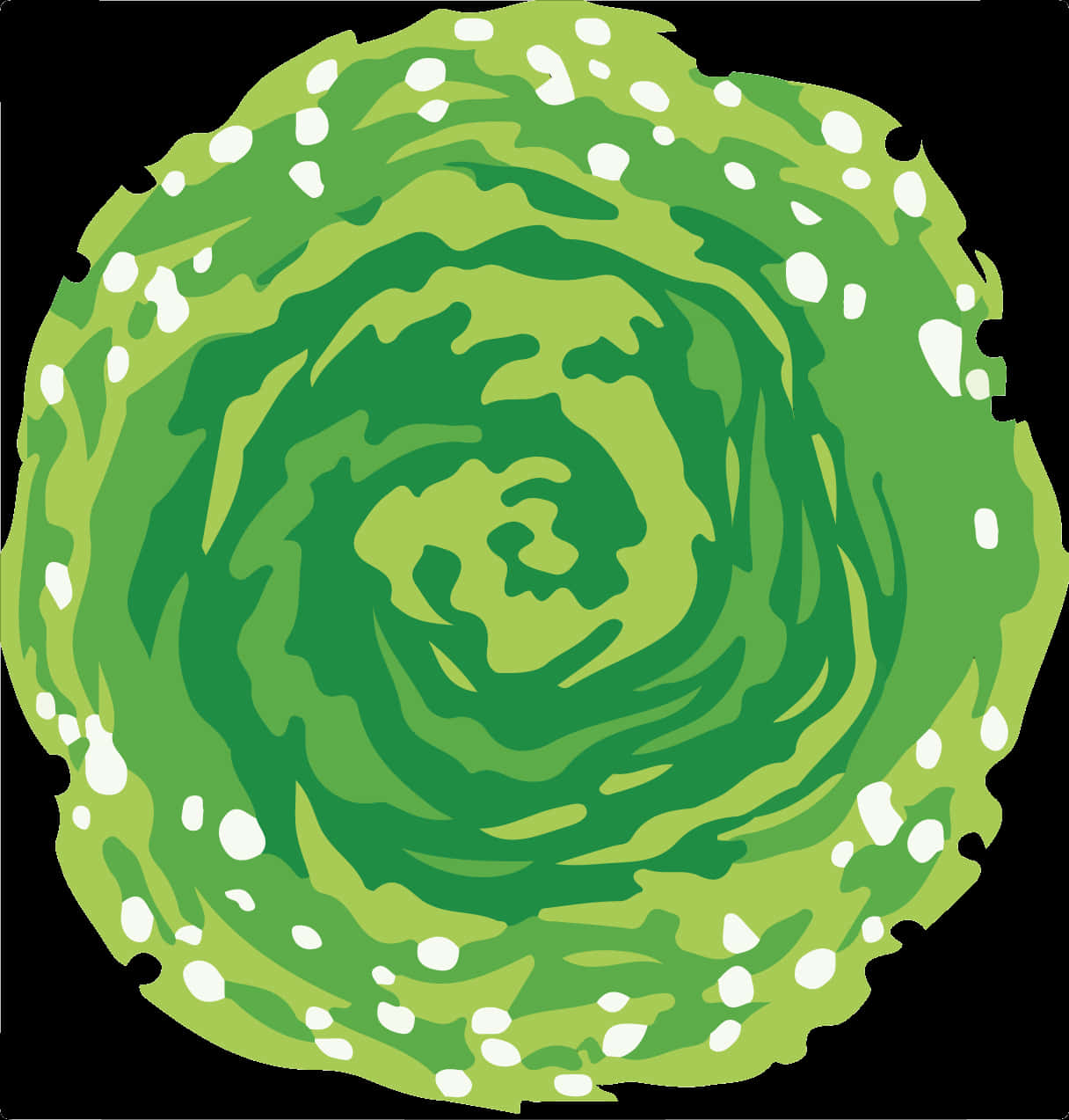 Abstract Green Swirl Pattern PNG