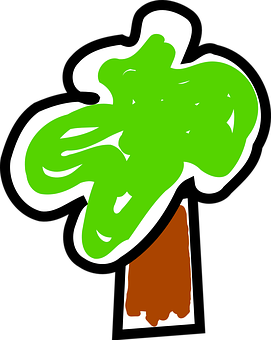 Abstract Green Tree Graphic PNG