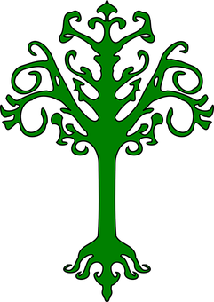 Abstract Green Tree Graphic PNG