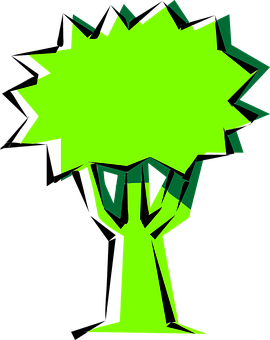 Abstract Green Tree Vector PNG