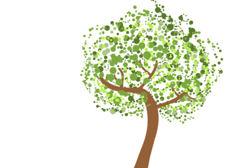 Abstract Green Tree Vector Illustration PNG