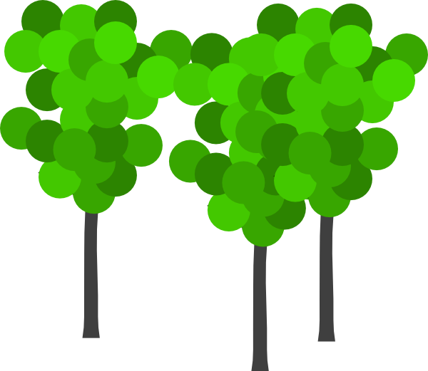 Abstract Green Trees Vector PNG